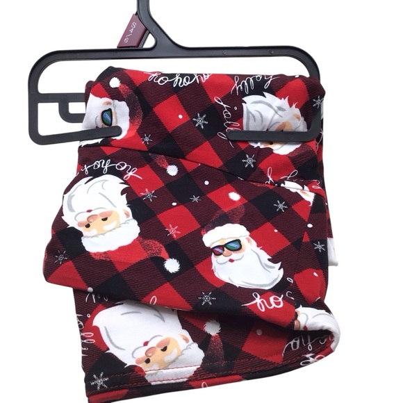 No Boundaries Christmas Leggings Size S or M Santa Plaid Print Holiday Stretch - Picture 7 of 9